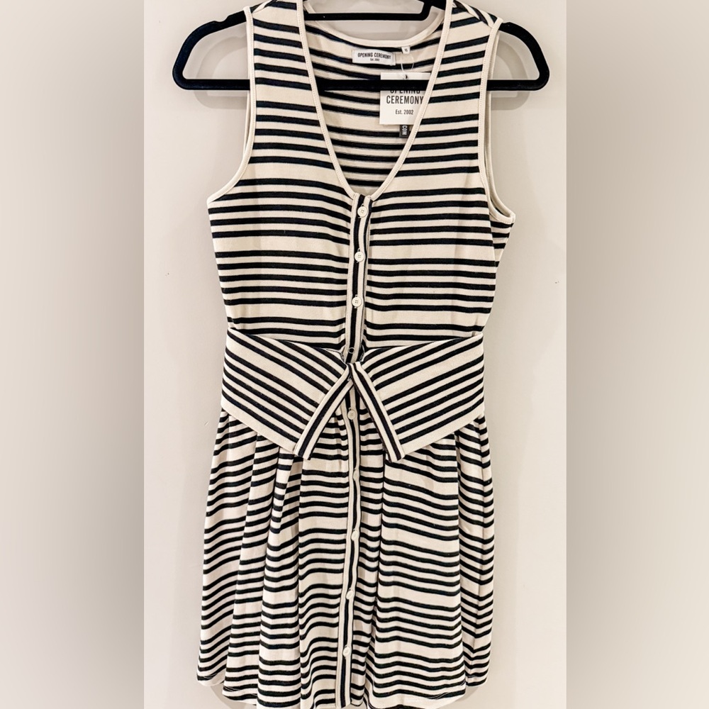 Opening Ceremony Black and White Striped dress